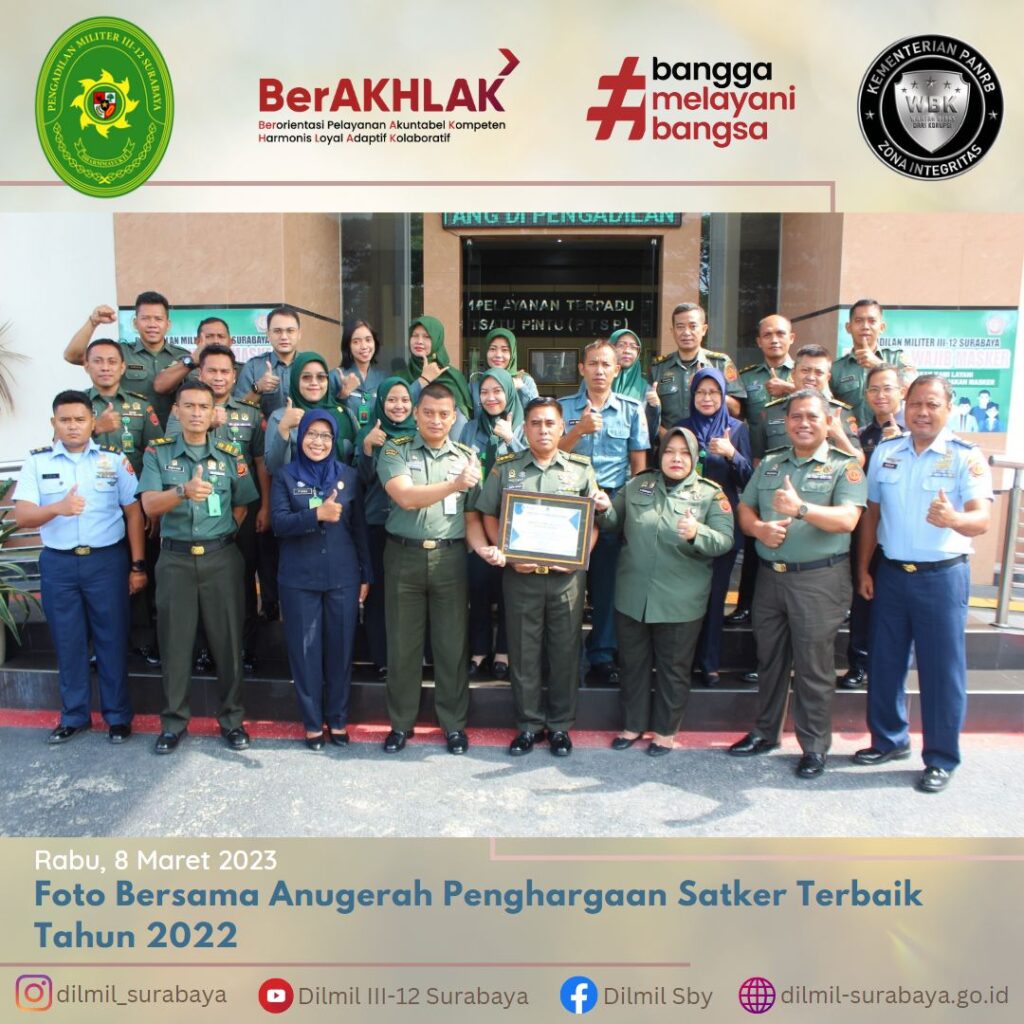 Foto Bersama Dalam Rangka Anugerah Penghargaan Satker Terbaik Tahun ...