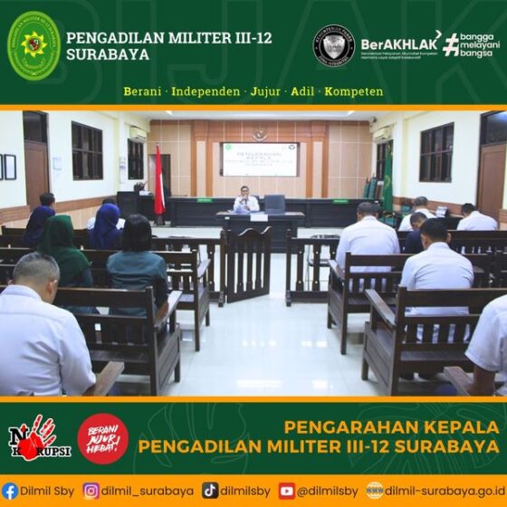 Pengarahan Kadilmil III-12 Surabaya