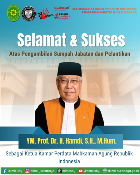 Selamat dan sukses kepada YM. Prof. Dr. H. Hamdi, S.H., M.Hum.