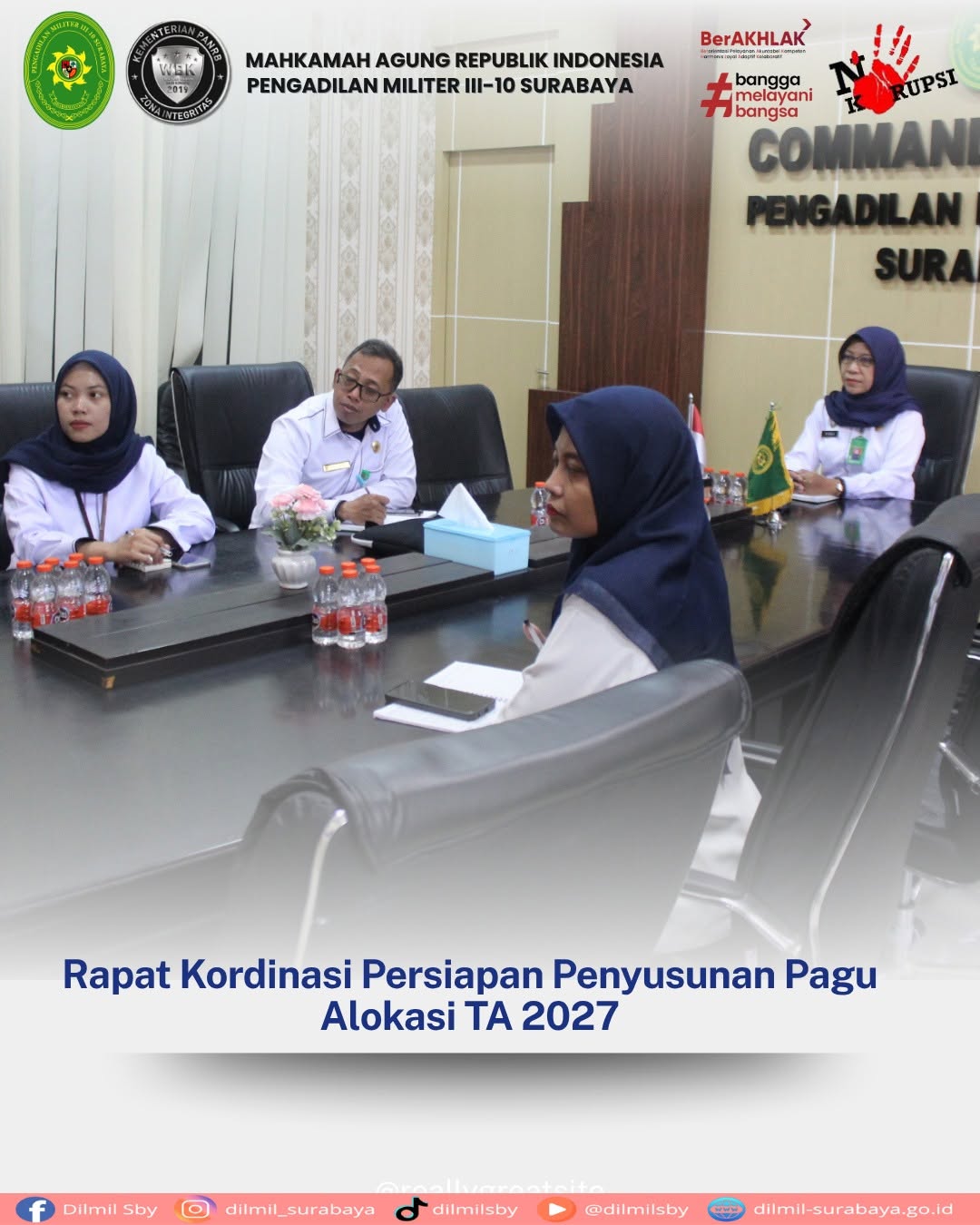 Rapat Kordinasi Persiapan Penyusunan Pagu Alokasi TA 2027 dan Penyampaian Materi TOR dan RAB