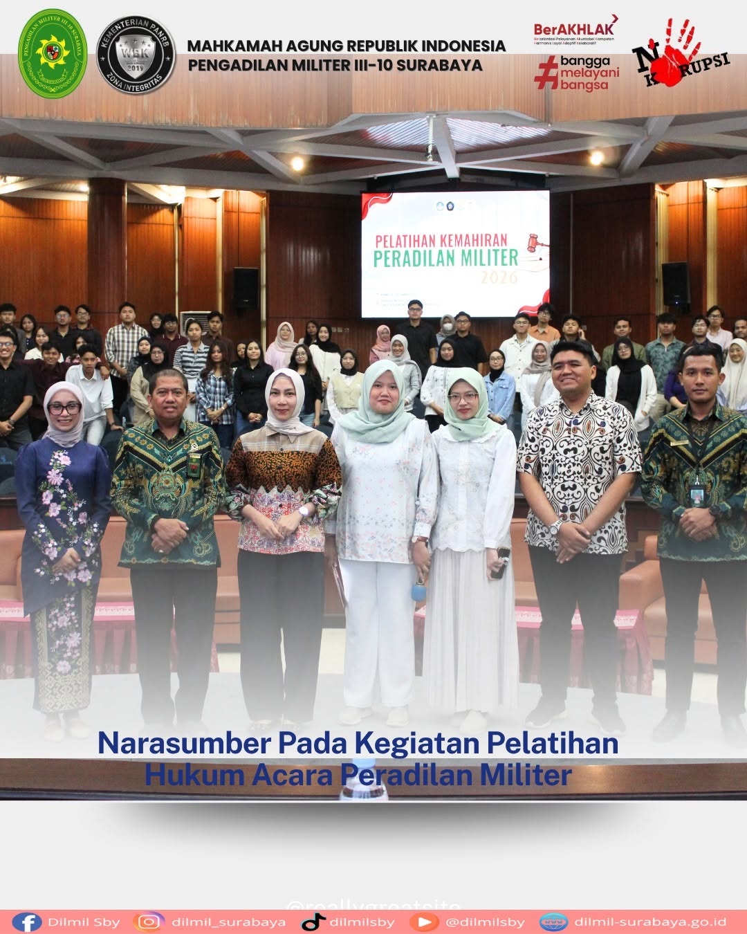 Narasumber Pada Kegiatan Pelatihan Hukum Acara Peradilan Militer