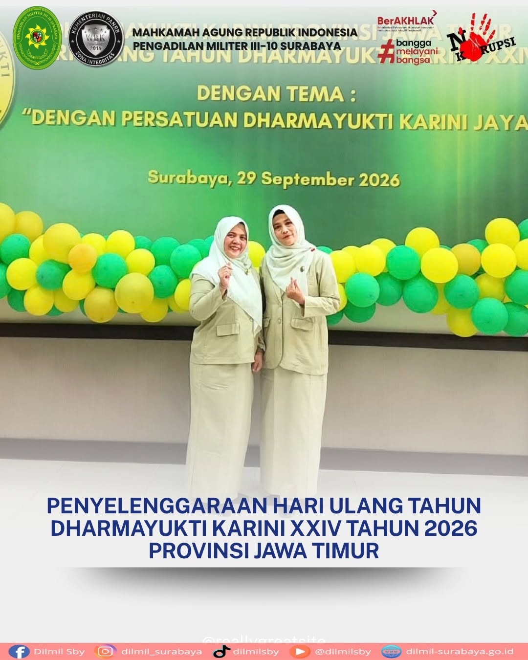 Penyelenggaraan HUT Dharmayukti Karini