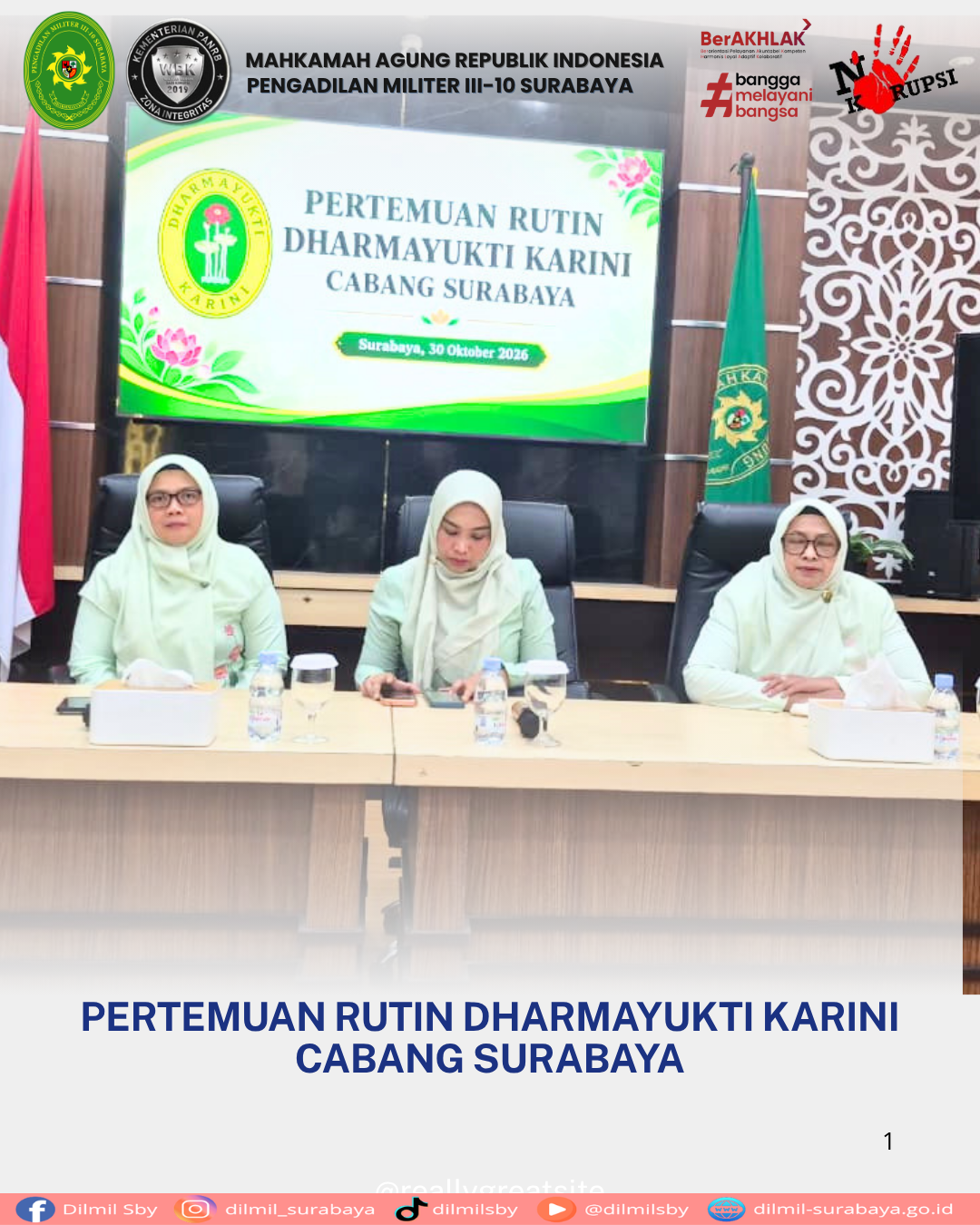Pertemuan rutin Dharmayukti Karini Cabang Surabaya.