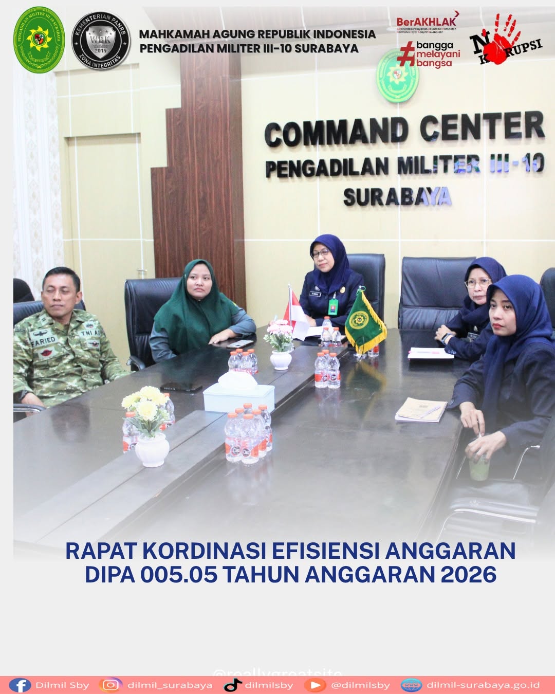 Rapat Kordinasi Efisiensi Anggaran DIPA 005.05 Tahun Angaran 2026