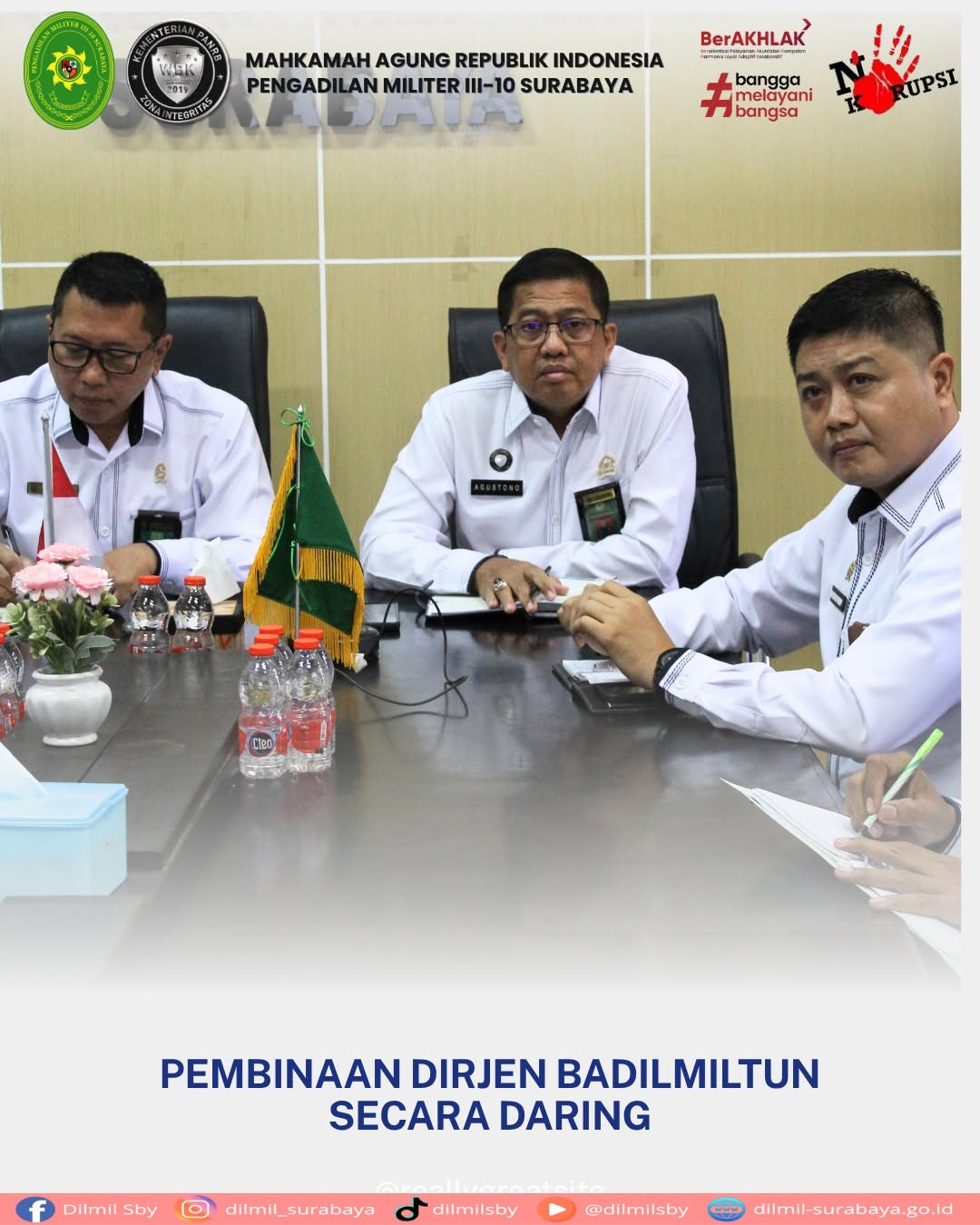 Pembinaan Dirjen Badilmiltun Secara Daring